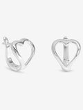 Einfach Silber 925 Sterlingsilber Polierte Herz Hoop Ohrringe