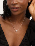 Simply Silver sterling silver pave charm pendant necklace (British brand)