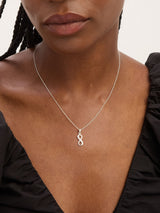 Next Simply Silver Sterling Silver Cubic Zirconia Infinity Pendant Necklace- Buy online at McGrocer