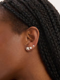 Simply Silver polished and cubic zirconia clover earrings 3 pack (British brand)