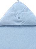 Purebaby blue essential bear towel 80x80cm - British product