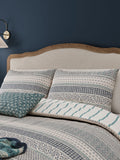Helena Springfield blue teal folk stripe duvet cover set, UK version