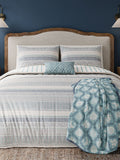 Helena Springfield blue teal folk stripe duvet cover set, UK version