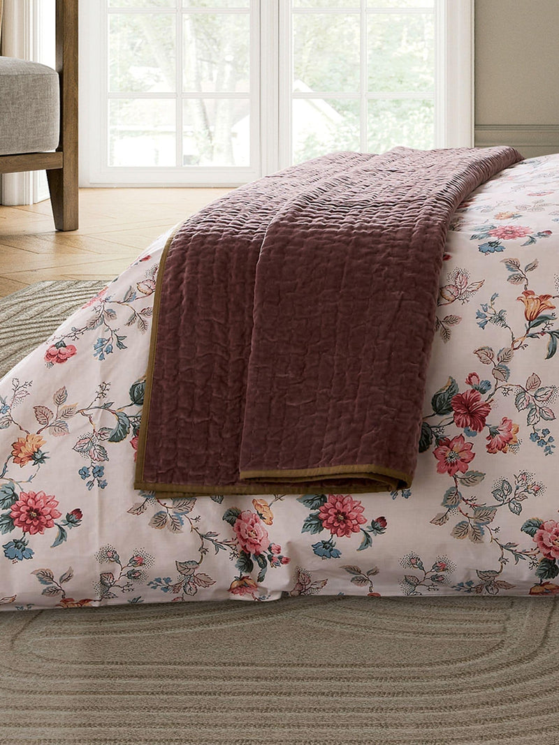 Bedeck of Belfast vintage floral quilted throw, imported from the UK