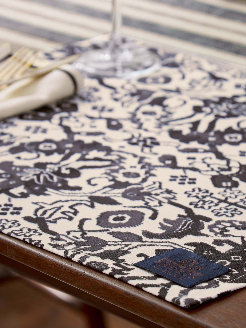 Bedeck of Belfast charcoal Saja placemats set of 2 35x45cm - British product