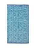 Land & Shore Blue Red Aster jacquard towel, UK version