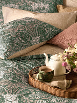 Next William Morris At Home Green Honeysuckle and Tulip Duvet Cover and Pillowcase Set- Buy online at McGrocer