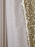 William Morris olive green willow pencil pleat curtains (British brand)