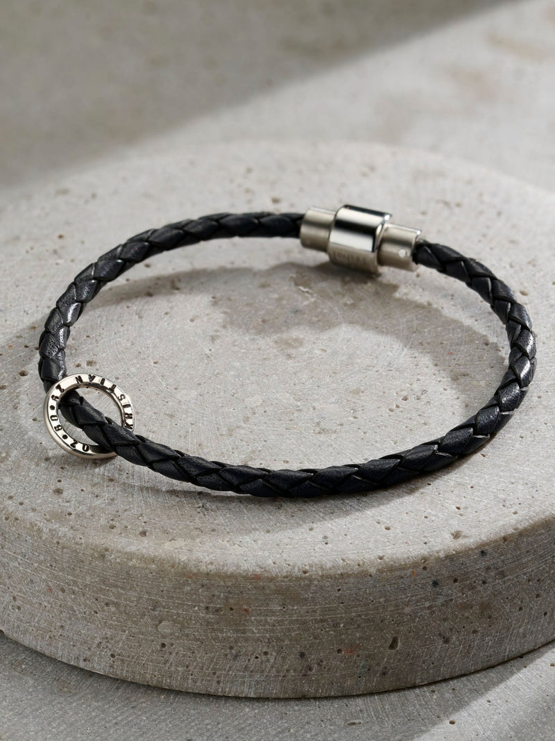 Posh Totty Designs personalised leather bracelet 21cm, imported from the UK
