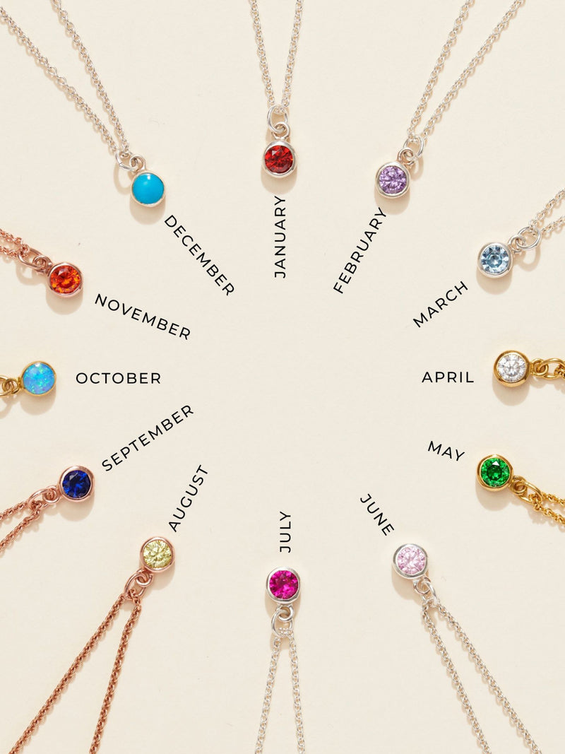 Posh Totty Designs personalised birthstone necklace - British product