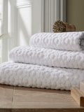 Murmur Fae white jacquard towel in 100% cotton, imported from the UK