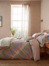 Yvonne Ellen Multi Signature Stripe 100% Cotton Duvet Cover Set