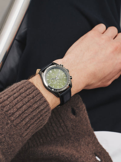 Next Black N. Premium Leather Strap Watch- Buy online at McGrocer