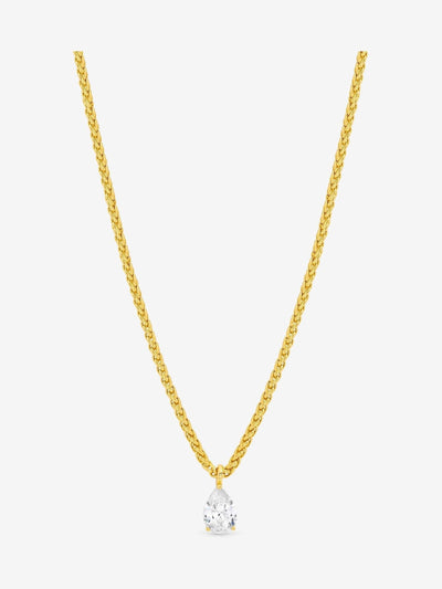 Next Jon Richard Gold Plated 18K Chain and Cubic Zirconia Peardrop Necklace 457mm- Buy online at McGrocer