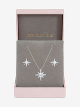 Next Jon Richard Metallic Rhodium Plated and Pave Star Jewellery Set- Buy online at McGrocer