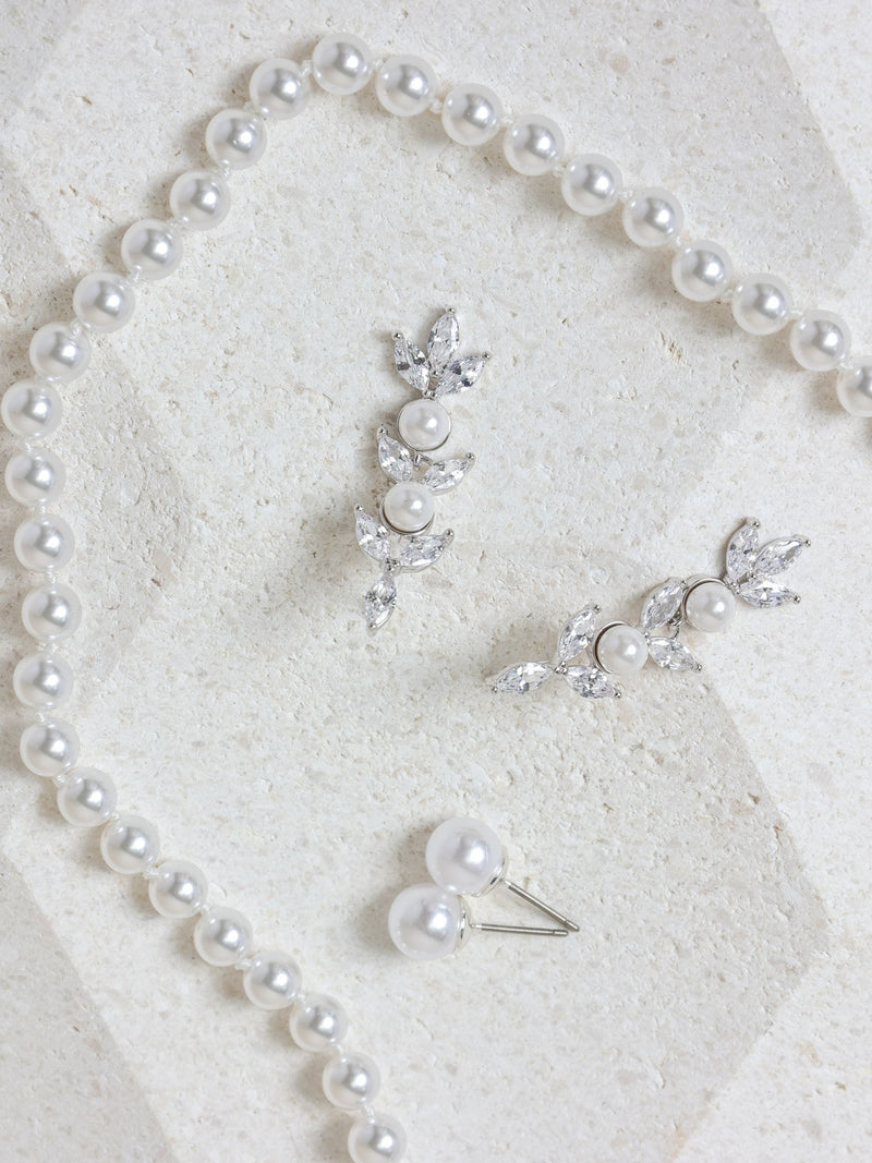 Silver Plated 6mm Knotted Pearl Necklace