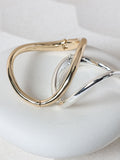 Wave Design Silver Plated Cuff Bracelet with Polished Finish