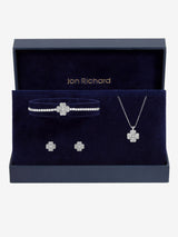 Next Jon Richard Silver Pave Clover Trio Set Jewellery Gift Box- Buy online at McGrocer