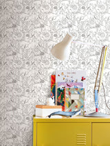 Next Hoopla Walls Black Animal Print Doodle 10m Wallpaper- Buy online at McGrocer
