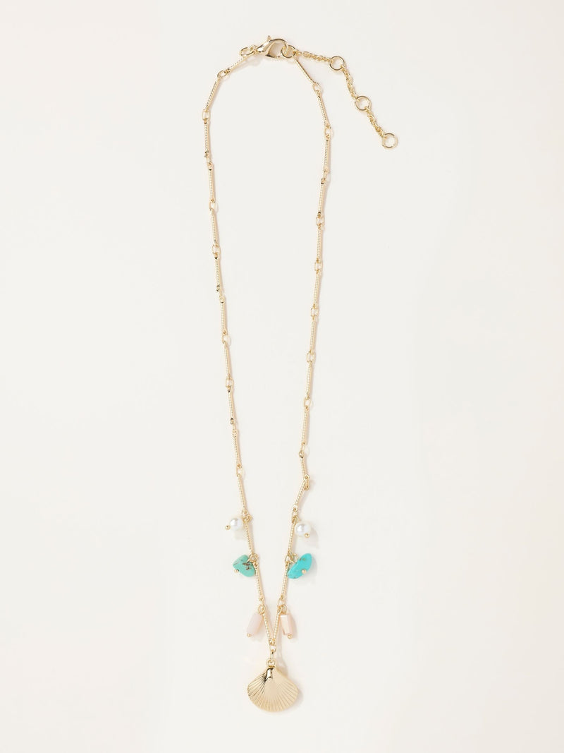 FatFace gold tone shell charm necklace - British product