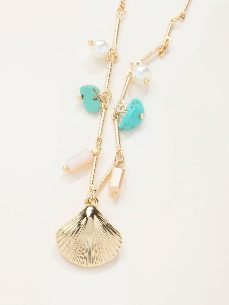 FatFace gold tone shell charm necklace - British product