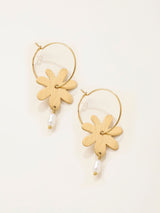 Next FatFace Gold Tone Flower Hoop Earrings- Buy online at McGrocer