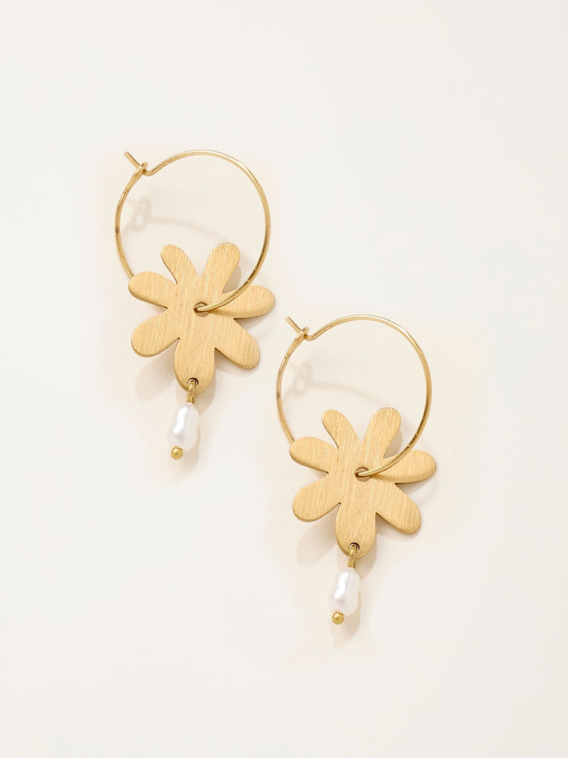 FatFace gold tone flower hoop earrings jewellery - British product
