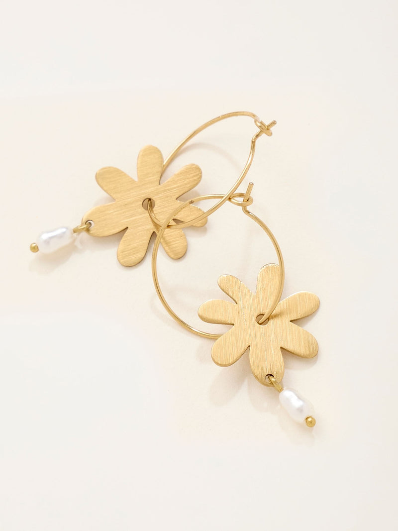 FatFace gold tone flower hoop earrings jewellery - British product