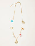 FatFace gold tone sun charm necklace, UK version
