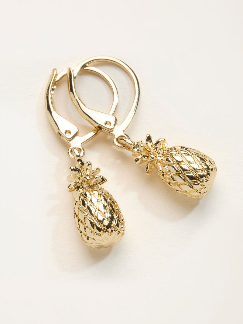 FatFace gold tone pineapple drop earrings, UK version