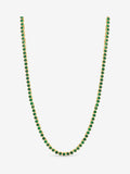 14K Gold Plated and Emerald Cubic Zirconia Tennis Necklace 16 Inch