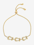 Gold Plated Pave Crystal Toggle Bracelet 10mm Width 270mm Length