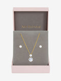 Jon Richard gold plated cubic zirconia jewelry set with chain, UK version