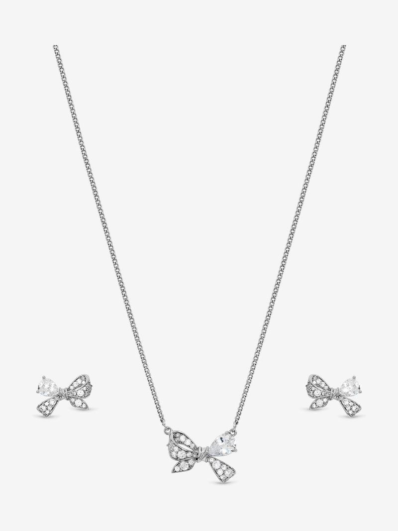 Jon Richard silver rhodium bow set, imported from the UK
