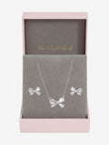 Jon Richard silver rhodium bow set, imported from the UK
