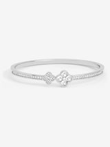 Next Jon Richard Silver Plated Pave Clover Bangle 188mm- Buy online at McGrocer