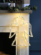 Next Festive Warm White Pre Lit Angel Hanging Decoration Light, 32cm- Buy online at McGrocer