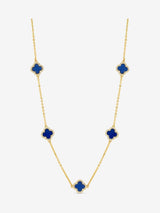Next Jon Richard Blue Plated Jet Station Clover Necklace with 17 Inch Chain- Buy online at McGrocer