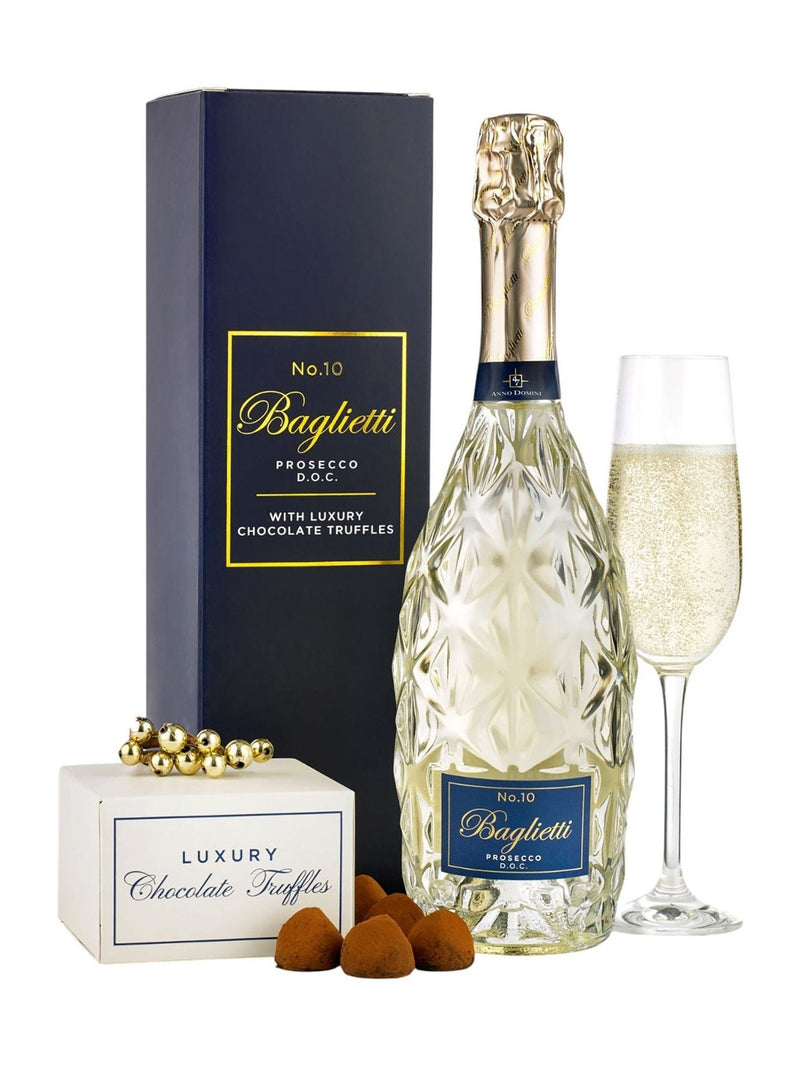 Spicers of Hythe Baglietti Prosecco and Jacquot Truffles gift box (British brand)
