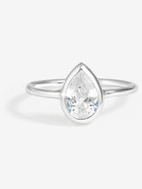 Next Simply Silver 925 Sterling Silver Cubic Zirconia Solitaire Pear Ring- Buy online at McGrocer