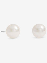 Next Jon Richard Silver Tone Cream Large Pearl Earrings 14mm- Buy online at McGrocer