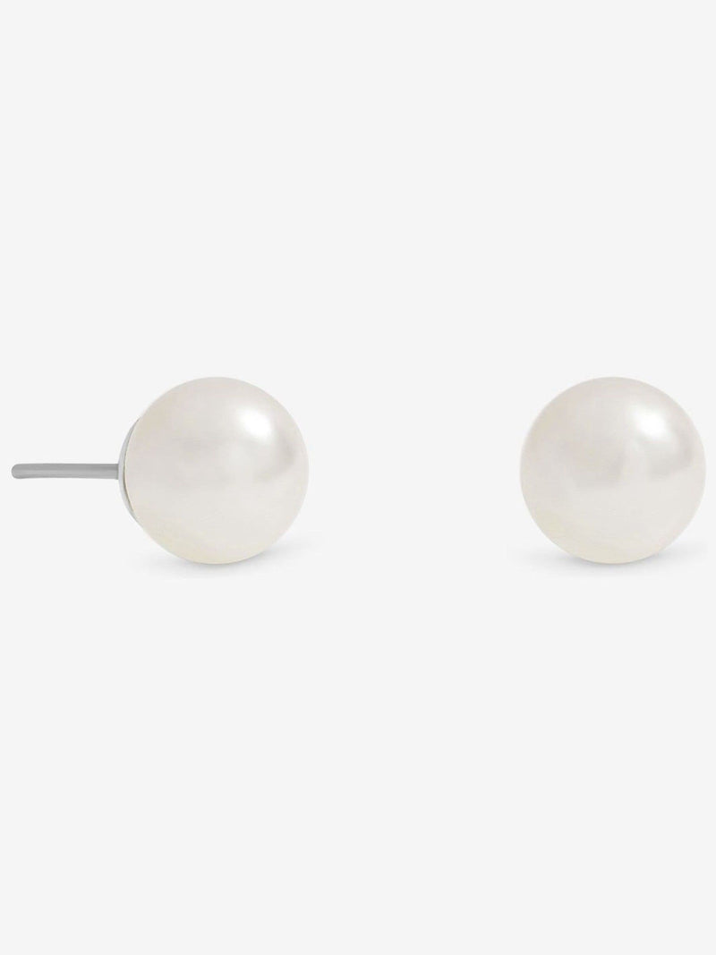 Jon Richard silver tone cream small pearl earrings 10mm, UK version