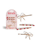 Kitsch gemstone and bow bobby pins 4 piece set, UK version