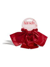 Next Kitsch Satin Rhinestone Bow Scrunchie Red Hair Accessory- Buy online at McGrocer