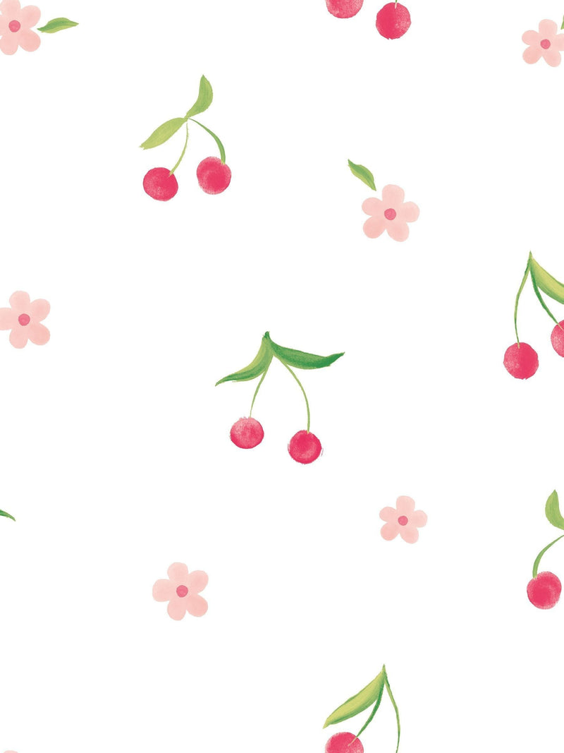 Hoopla Walls cherry wallpaper sample A4, imported from the UK