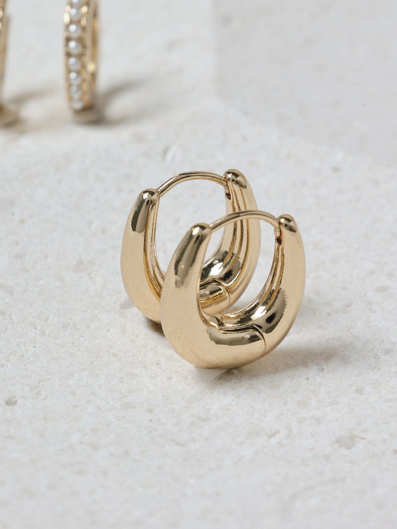 Jon Richard gold pearl hoop earrings pack of 2, UK version
