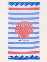Next FatFace Light Blue MCS Shell Stripe Beach Towel 150cm x 80cm- Buy online at McGrocer