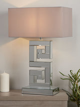 Next Searchlight Chrome Tetris Table Lamp 68.5cm- Buy online at McGrocer