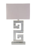 Searchlight Chrome Tetris table lamp, imported from the UK