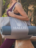 Loveabode lotus yoga bag with mat holder, natural cotton - British product